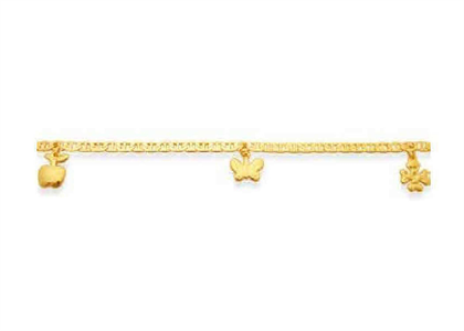 Gold Plated Womens Charm Bracelet